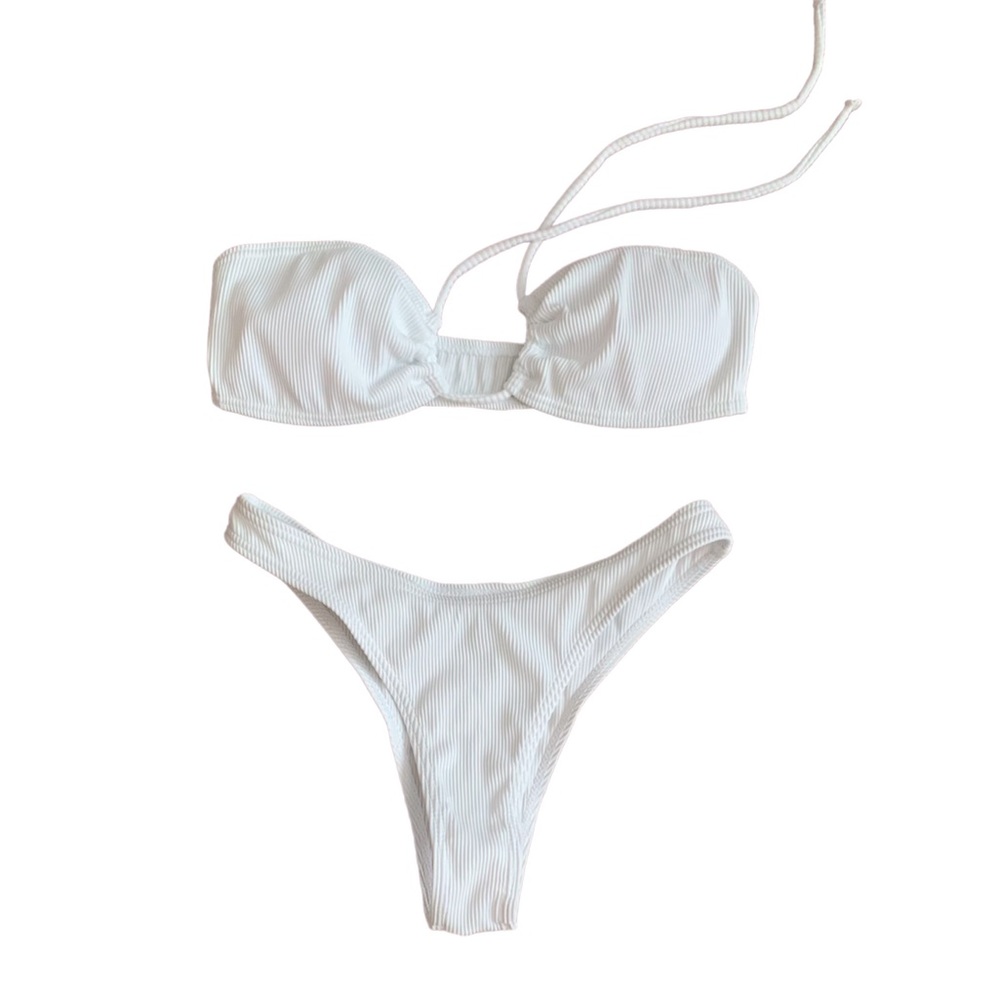 SHEIN Women’s Ribbed Halter Bandeau Bikini Set Size XS